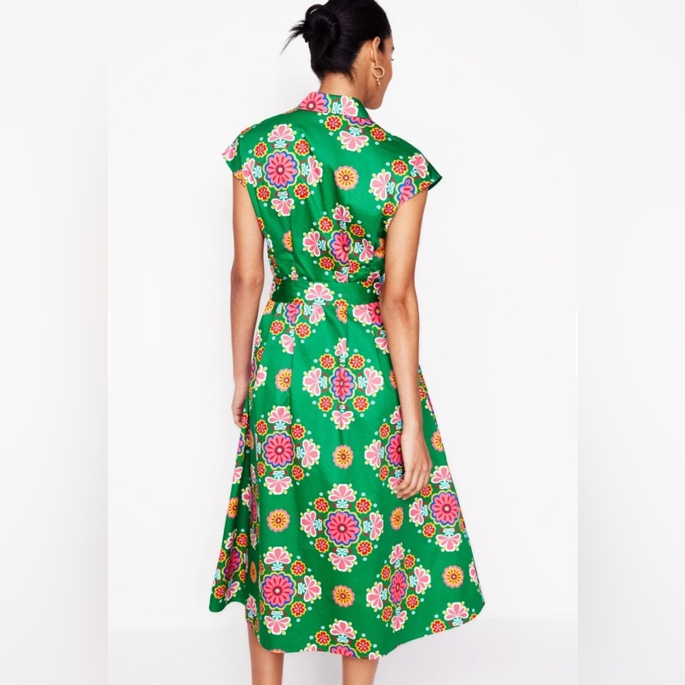 Boden Rachel Cotton Midi Shirt Dress
Rich Emerald Meadow Posy women’s 8R NWT - Picture 3 of 12